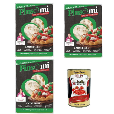 Pinsami cuore italiano Pizza Pinsami cuore italiano Pinsami 2 Mini Pinsa Gourmet Romana, hausgemacht von Benedetta, à 230 Gramm 3x Original italienisch inkl. Italian Gourmet Pelati 400g 8055186191150