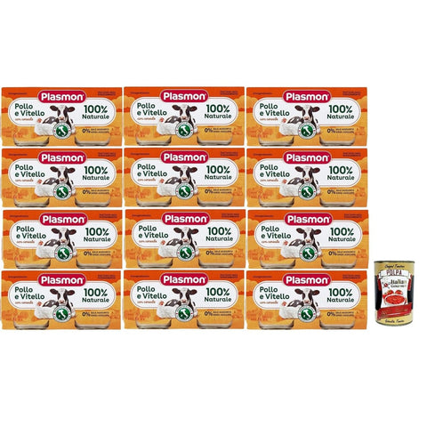 Plasmon Carne Kekse, Zwieback & Chips Plasmon Carne Pollo Vitello e cereale ( ) Mit italienischem Fleisch 100% natürlich ohne Stärken und Räume hinzugefügt 2x80 g 12x italienisch Original Müsli + 8032804040014
