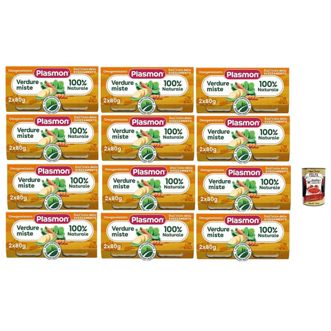 Plasmon Gemüse Plasmon verdure miste 12x ( Mit ausgewählten Zutaten 100% natürlich Ohne Stärken und Salz hinzugefügt 2x 80g italienisch Original 8001040017005