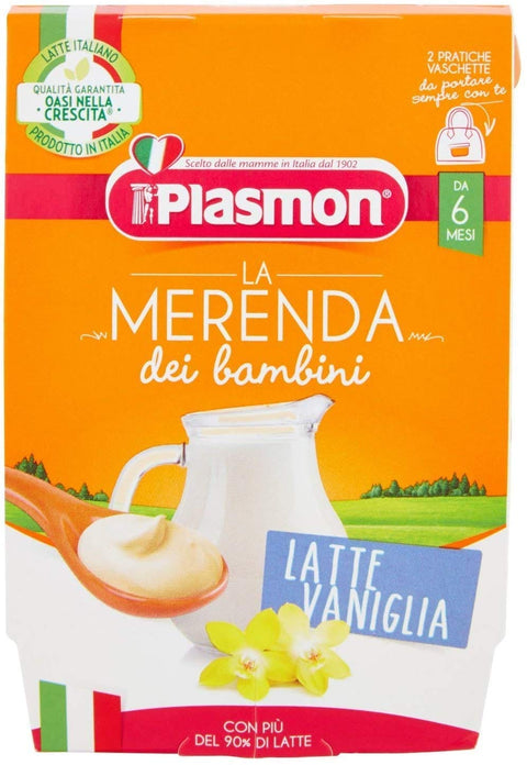 Plasmon La Merenda Dei Bambini Merende Latte Vaniglia Asettico 2 X 120 G Kakao & Heiße Schokolade italienisch Original