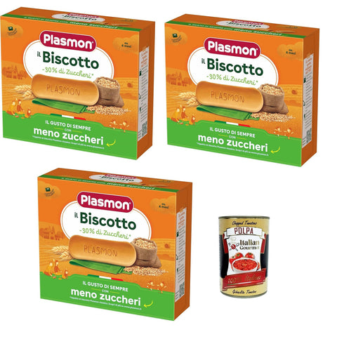 Plasmon il Biscotto 30% Zuccheri, 3x 320 g, 100% Grano Italiano Selezionato Kekse italienisch Original