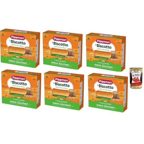 Plasmon Kekse Plasmon il Biscotto -30% Zuccheri, 6x 320 g, 100% Grano Italiano Selezionato Original italienisch inkl. Italian Gourmet Polpa 400g 8001040421734