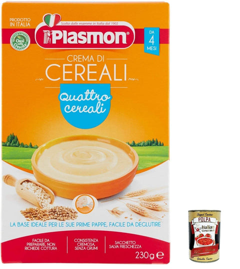 Plasmon Nudeln & Pasta 3x Plasmon Crema di Cereali Quattro Cereali 230g + Italian gourmet polpa 400g 8001040040645