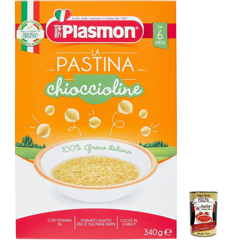 Plasmon Nudeln & Pasta Plasmon Chioccioline Pastina Infanzia Svezzamento Dai 6 Mesi 340 Grammi 12x Original italienisch inkl. Italian Gourmet Polpa 400g 8001040012345
