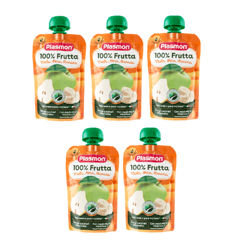 Plasmon Snack 5x Plasmon Merenda - Pouch 100% Frutta Mista Snack - Beutel 100 % gemischte Früchte 100gr  SONDERANGEBOT 8001040412701