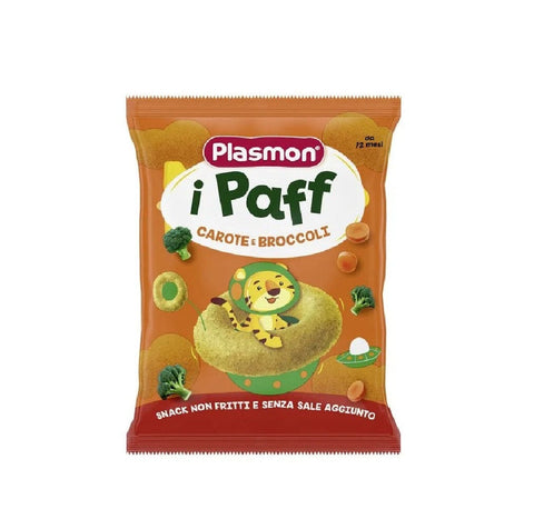 Plasmon Snack 5x Plasmon Paff Carota e Broccoli  Snacks für Kinder 15gr 8001040201701