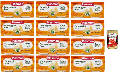 Plasmon Formaggino fuso 12x (2x80 g) Mit italienischem Milch, 100% natürlich, ohne Räume hinzugefügt italienisch Original