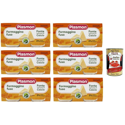 Plasmon Snack Kuchen & Backwaren Plasmon Formaggino fuso ( ) Mit italienischem Milch 100% natürlich ohne Räume hinzugefügt 2x80 g 6x italienisch Original Pastasauce + kostenlos polpa 400 g 8001040002087