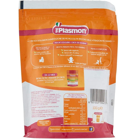 Plasmon Snack MHD 11/02/2025 Plasmon Crick snack di Piselli Spinaci Basilico Snack Erbsen Spinat Basilikum 100g 8001040199473