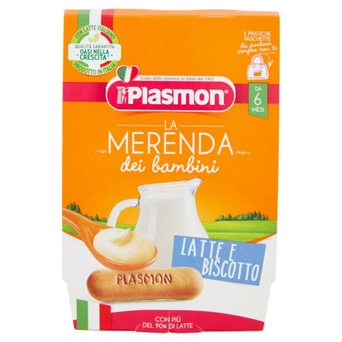 Plasmon Snack Plasmon La Merenda dei Bambini Latte e Biscotto Milch und Keks ( 2 x 120g ) 8-36 Monate 8001040199084