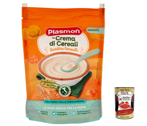 Plasmon Snacks & Kekse 3x Plasmon Crema di Cereali Quattro Cereali 200g + Italian Goumet polpa 400g 8001040032275