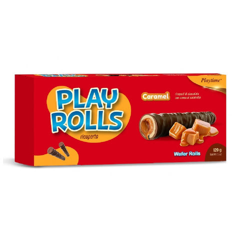 Playtime Süße Snacks Playtime Play Rolls Caramello Waffelschote gefüllt mit Karamell 7x120g 8032958764491