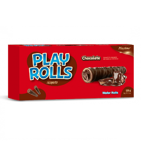 Playtime Süße Snacks Playtime Play Rolls Cioccolato Waffelschote mit Schokoladenfüllung 7x120g 8032958764507
