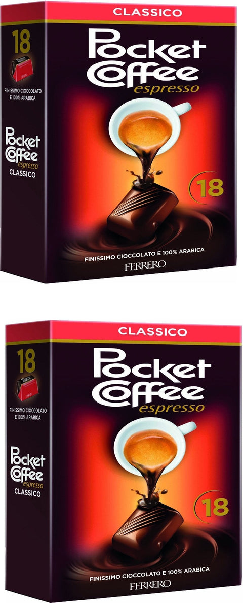 Pocket Coffee Ferrero Taschen-Kaffee, 18 Stück, 225 g, 2 Stück italienisch Original