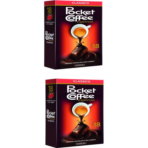 Pocket Coffee Sortimentpackungen Pocket Coffee Ferrero Taschen-Kaffee, 18 Stück, 225 g, 2 Stück italienisch Original 80051732