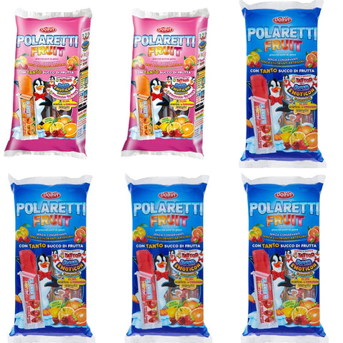 4x Polaretti Fruit Ice Cream Blue Lollies with Fruit Juice for Freezing 10x40 ml + 2x Girl Ice Eis cream Lollies mit Fruchtsaft zum Einfriere italienisch