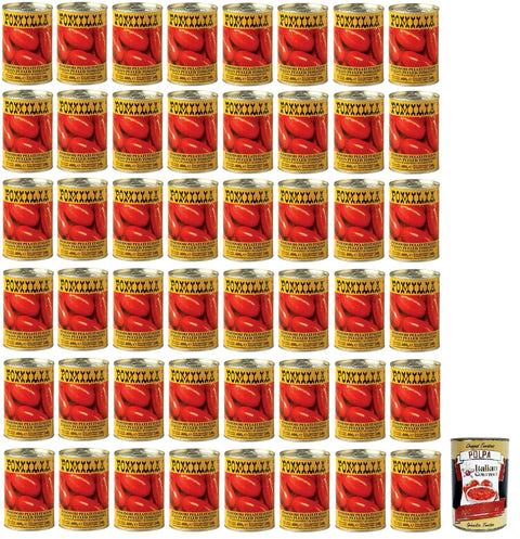 Pomilia Pomodori Pelati Geschälte Tomaten 100% italienische Tomaten Dose 400 g 48x italienisch Original Pastasauce + gratis Polpa di Pomodoro 400 g Dose