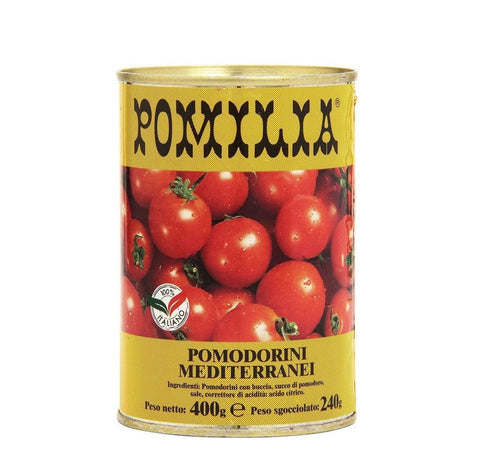 Pomilia Tomaten 6x Pomilia pomodorini mediterranei Mediterrane Kirschtomaten 400gr SONDERANGEBOT 8003855001545