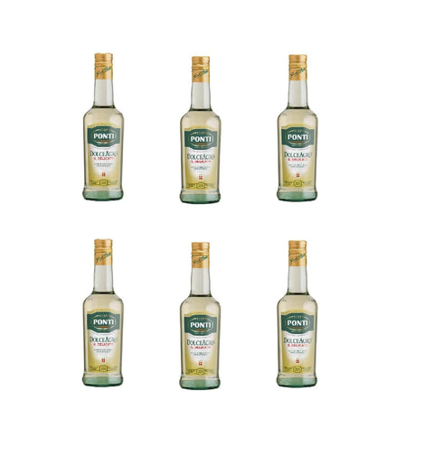 Ponti Dolceagro Condimento Delicato Amabiles und runder Geschmack geringer Säure verleiht Salaten Gemüse Fleisch und Fisch einen Hauch von Delikatesse 6x500 ml