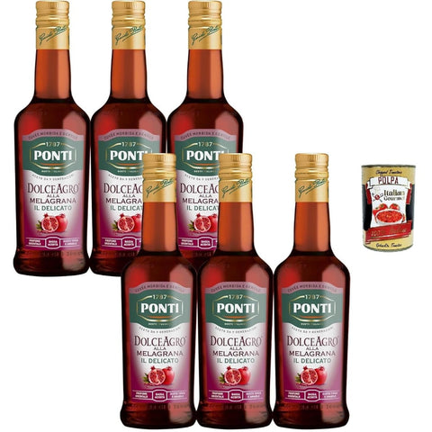 Ponti Essig Ponti Essig, Dolceagro mit Granatapfel, Geschmack mit einem orientalischen Parfüm und einer geringen Säure, ideal für Salate und auch für weißes Fleisch, 6x500 8001010105909
