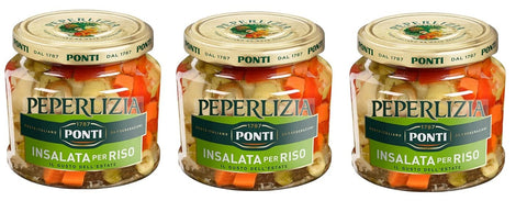 Ponti Peperlizia Ponti Peperlizia Insalata per Riso Reissalat Salatsoße Gemischtes Süß-Sauer-Gemüse Reis- und Nudelgewürz 350 g 3x italienisch Original