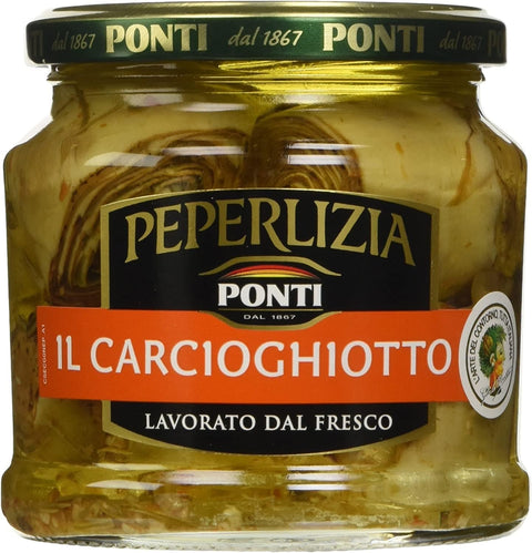 Ponti Peperlizia Il Carcioghotto Frisch verarbeitete Artischocken in Sonnenblumenöl 6x330 g italienisch Original Gemüsekonserve
