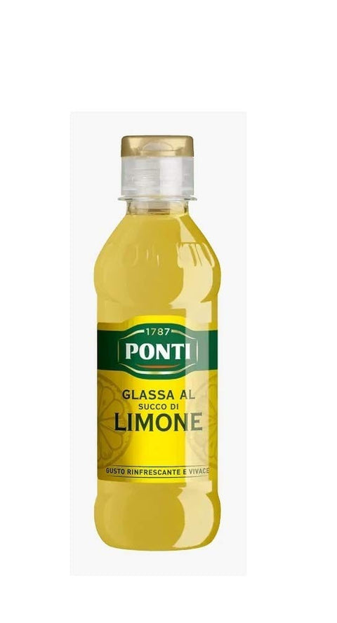 Ponti Glassa al succo di Limone Gastronomische Glasur mit Zitronensaft würzsaucen erfrischender und lebendiger Geschmack 12x220g Original italienisch