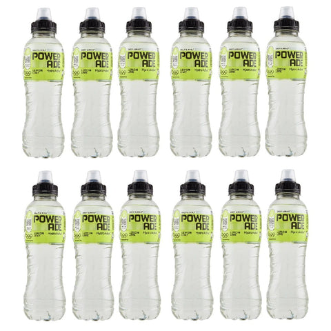 Powerade Energy Drinks 12x POWERADE Active Lemon e Lime Wasser mit Zitronen- und Limettengeschmack – Erfrischendes, kalorien- und zuckerfreies Getränk mit den Vitaminen B3 und B6 – Sportgetränk mit Mikronährstoffen in 500-ml-PET-Einwegflaschen 5449000341563