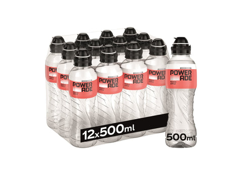 Powerade Energy Drinks 12x POWERADE Active Peach Apple Pfirsich-Apfel-Wasser – Kalorienfreies und zuckerfreies Erfrischungsgetränk mit den Vitaminen B3 und B6 – Sportgetränk mit Mikronährstoffen in Einwegflaschen PET 500 ml 5449000341556