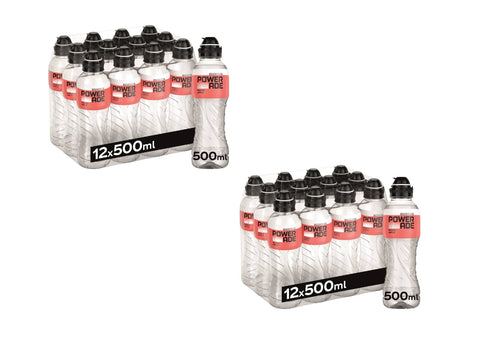 Powerade Energy Drinks 24x POWERADE Active Peach Apple Pfirsich-Apfel-Wasser – Kalorienfreies und zuckerfreies Erfrischungsgetränk mit den Vitaminen B3 und B6 – Sportgetränk mit Mikronährstoffen in Einwegflaschen PET 500 ml 5449000341556