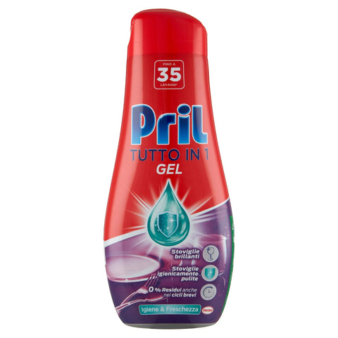 Pril Handspülmittel Pril All in One Gel Zitrone & Limette Geschirrspülmittel Flüssig Multi-Aktion hartnäckiger Schmutz 35 Waschgänge 8015100577095