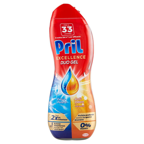Pril Gold Gel für Geschirrspüler, geruchshemmend, 12 Wirkungen,, 600 m 1 Stk Original italienisch Haushalt