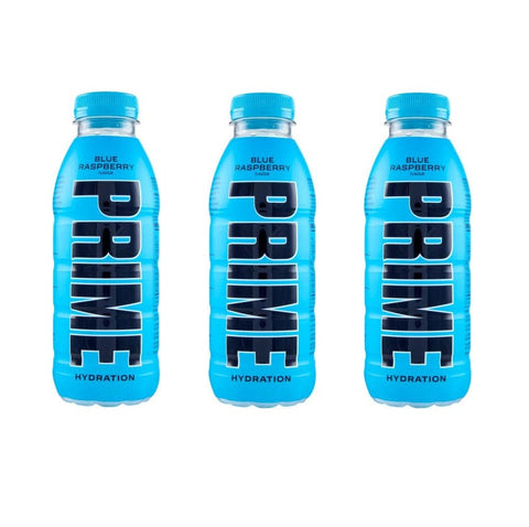 Prime Energy Drink 3x Prime Hydration Blue Raspberry Energiegetränk – 500 ml