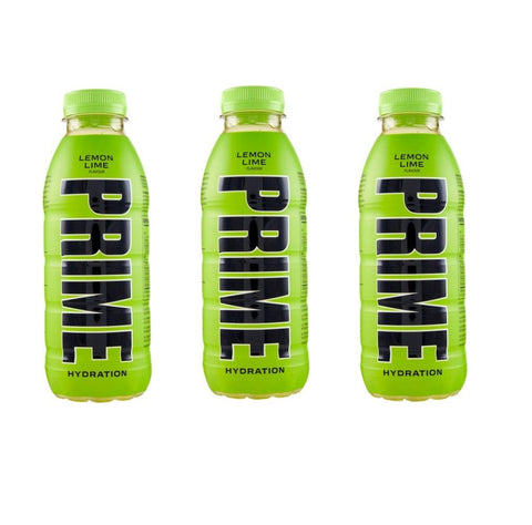 Prime Energy Drink 3x Prime Hydration Lemon Lime Energiegetränk – 500 ml