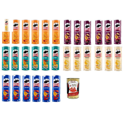 Pringles Chips Pringles Chips, Party chips, der unwiderstehliche Snack in der praktischen Dose knackige Chips Einzelpackung 30x 175g Testpaket Original italienisch inkl. Italian Gourmet Polpa 400g 5053990162734