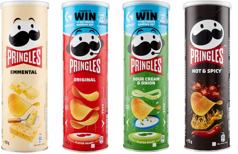 Pringles Chips Pringles Party Mix | Chips Mix Box | 18 Dosen mit 4 verschiedenen Sorten (18 x 175g) + Italian Gourmet Polpa 400g 5053990119325