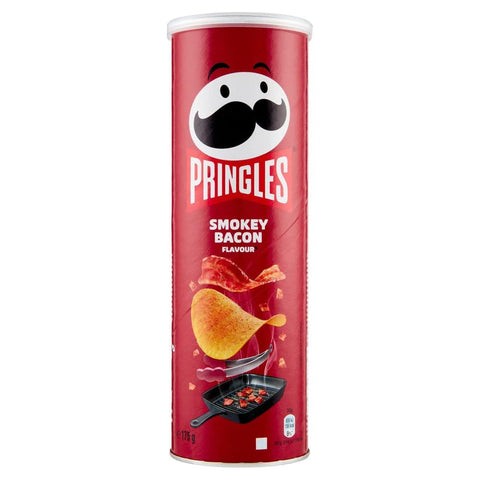 Pringles Chips Pringles Smokey Bacon Flavour der unwiderstehliche in der praktischen Dose knackige Chips mit Smokey Bacon Geschmack 175 g 12x italienisch Original 8052575090193
