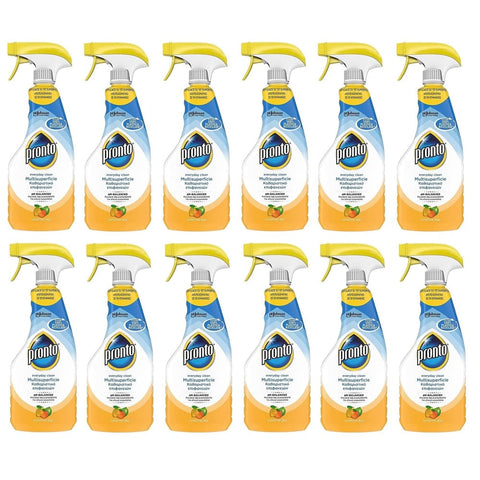 Pronto Allzweckreiniger Pronto Detergente Multisuperficie Agrumi pH-Balanced Mehrflächenreiniger, Zitrusduft, Recycelbare Flasche, Trigger Reinigungsmittel 500ml Packung 12x Original italienisch 8001860187087