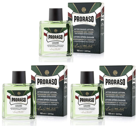Proraso 3 er Pack Proraso Green Aftershave Lotion 100 ml italienisch Original