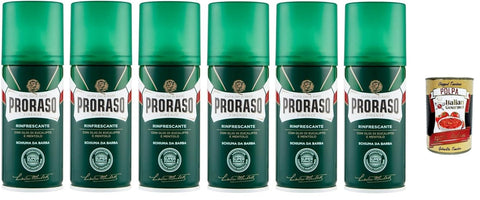 Proraso Schiuma da Barba Erfrischender Rasierschaum mit Eukalyptusöl und Menthol 6x100 ml italienisch Original Pastasauce + gratis polpa 400 g
