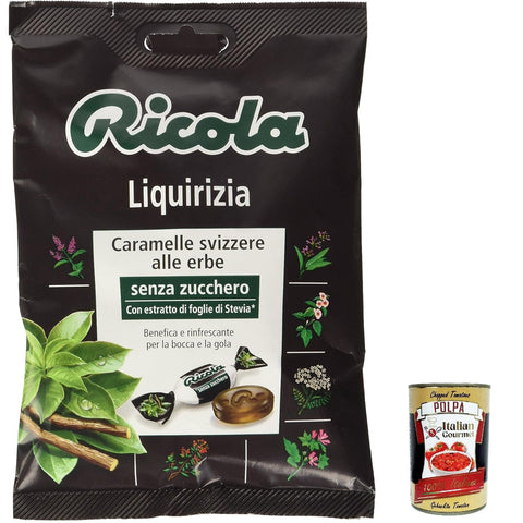 Ricola Liquirizia bonbon Lakritze mit Anis erfrischend ohne zucker riginal Schweizer Kräuter-Bonbons mit 13 Schweizer Alpenkräuter 70 g 12x italienisch Original