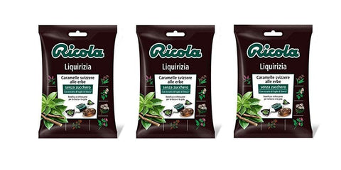 Ricola Liquirizia bonbon Lakritze mit Anis erfrischend ohne zucker 3x70g Original italienisch Getränk