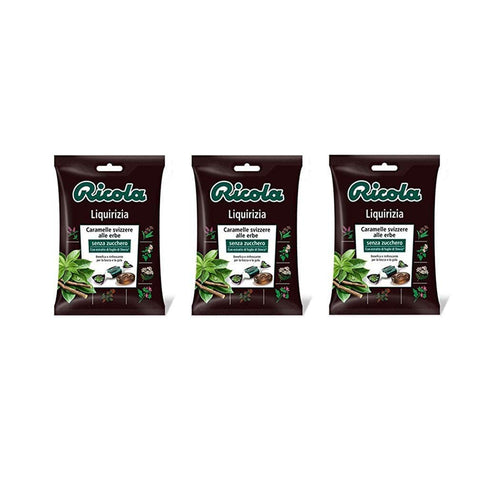 Ricola Liquirizia bonbon Lakritze mit Anis erfrischend ohne zucker 3x70g Original italienisch Getränk