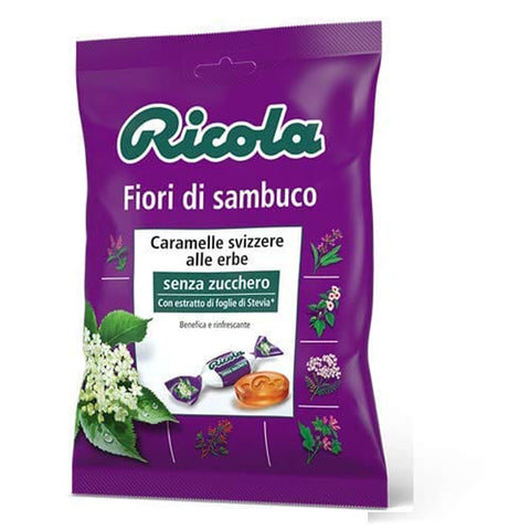 Ricola Frucht- & Kräuterbonbons Ricola Fiori di Sambuco bonbon ältere Blumen erfrischend ohne zucker 70g italienisch Original 7610700601303