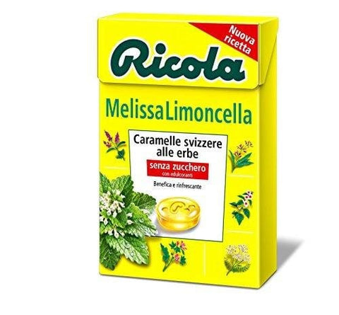 Ricola Pfefferminz- & Mentholbonbons 20x Ricola Melissa Limoncella bonbon mit Zitrone und Menthol ohne zucker box 50g 7610700901021
