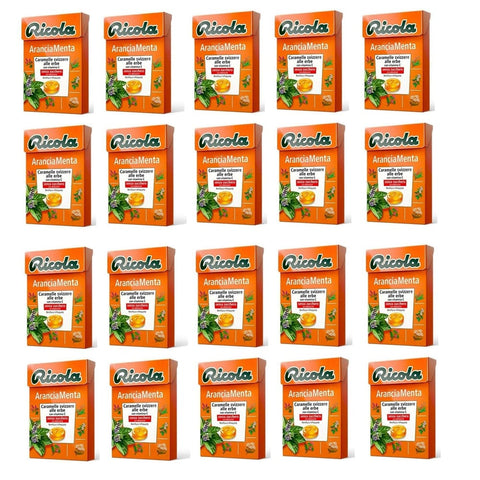 Ricola Pfefferminz- & Mentholbonbons Ricola Astuccio Arancia Menta bonbon Minz Orange erfrischend ohne zucker box 20x 50g italienisch Original 7610700901038