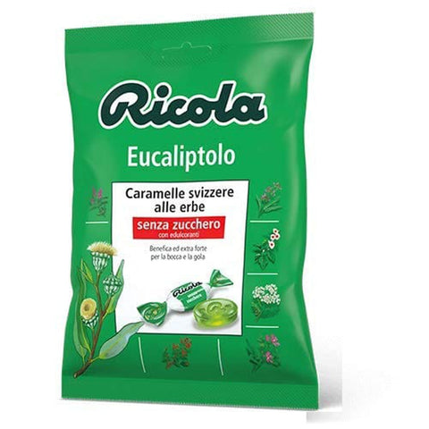 Ricola Pfefferminz- & Mentholbonbons Ricola Eucaliptolo bonbon Eukalyptol und Menthol erfrischend ohne zucker 70g italienisch Original 7610700601433