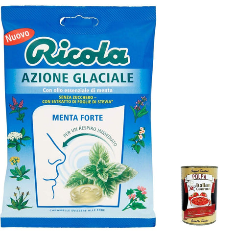 Ricola Azione Glaciale Menta forte bonbon Menthol erfrischend ohne zucker 24x70g Original italienisch Gebäck