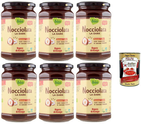Rigoni di asiago Haselnuss Rigoni di Asiago Nocciolata, La Dark, Milchfrei, 6x 650g, Haselnusscreme ohne Palmöl, Nuss Nougat Creme ohne Palmöl, Leckerer Brotaufstrich, Vegan + Italian Gourmet polpa 400g 8052575090186