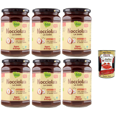 Rigoni di asiago Nocciolata La Dark Milchfrei Haselnusscreme ohne Palmöl Nuss Nougat Creme ohne Palmöl Leckerer 6x 650g italienisch Original